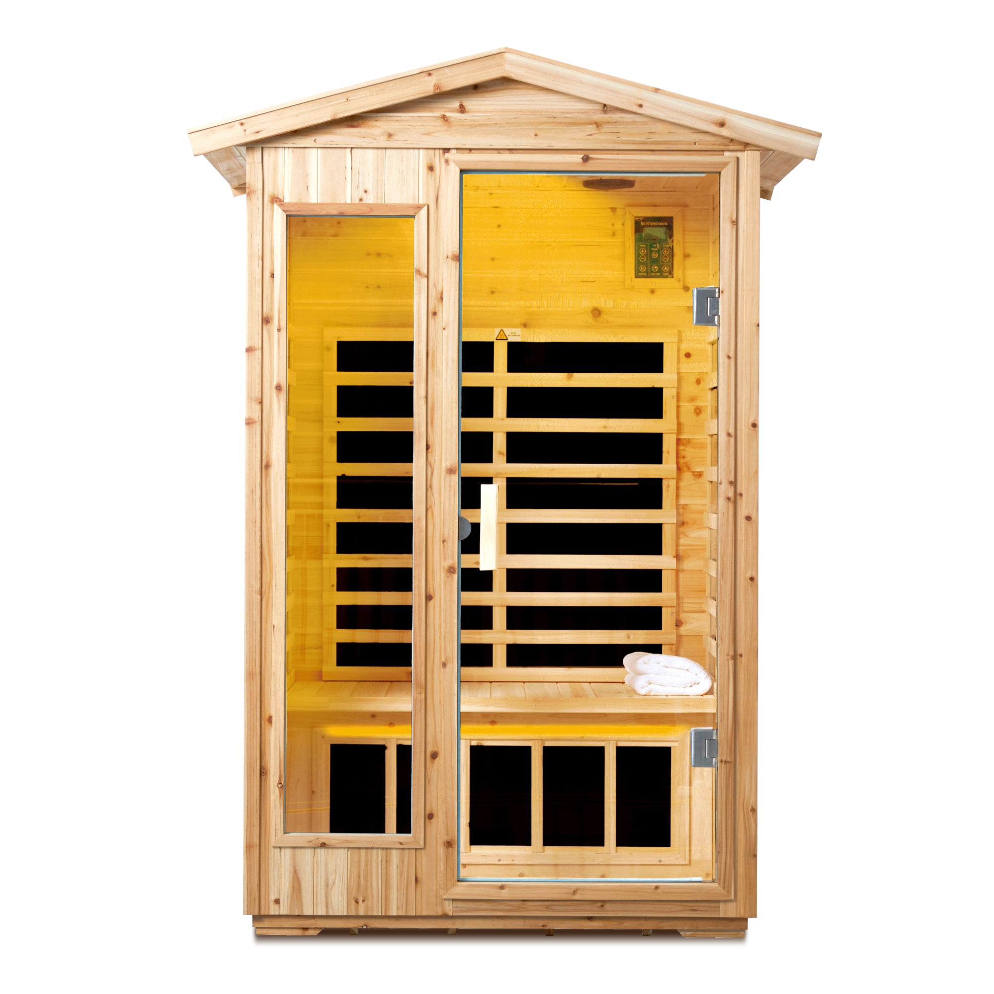 2-Person Far-Infrared Outdoor Sauna - Fir Wood Backyard Sauna