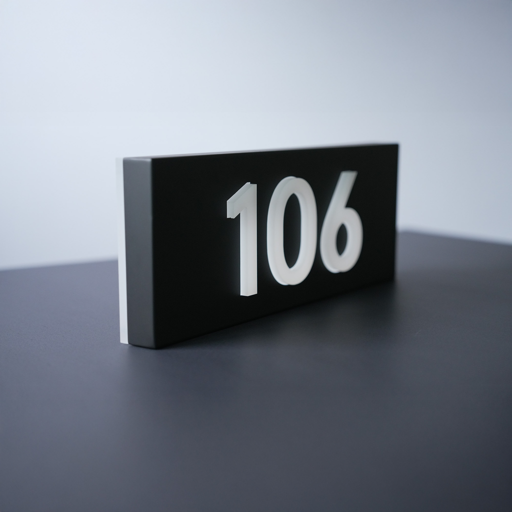 3D Acrylic Backlit House Numbers – Modern LED Address Numbers for Exterior