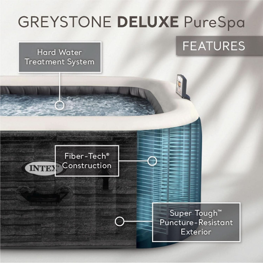4-Person Inflatable Hot Tub with Wireless - Portable Outdoor Spa