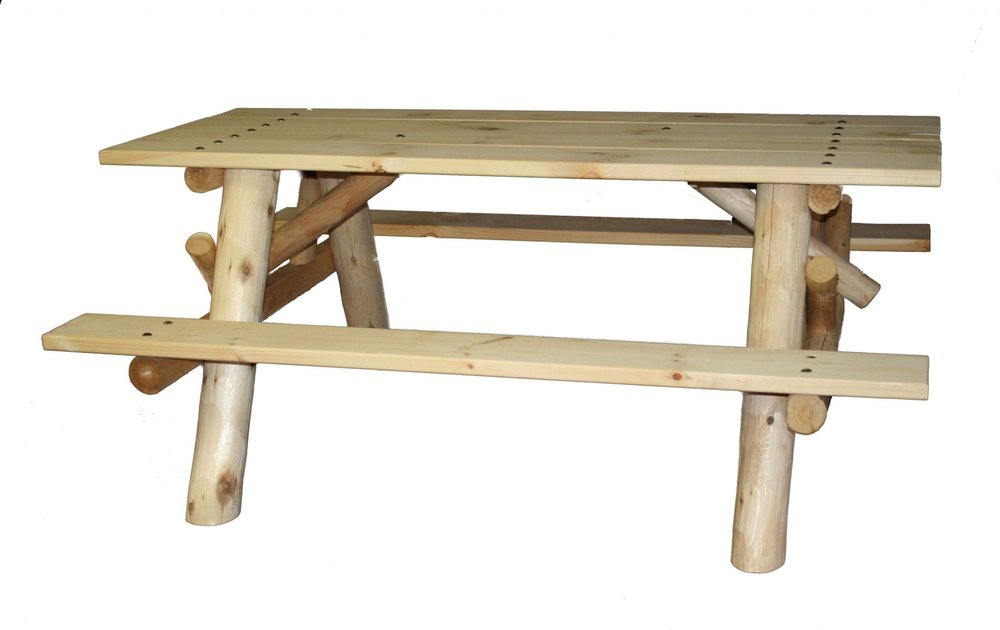 70" Natural Solid Wood Outdoor Patio Picnic Table