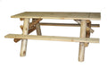 70" Natural Solid Wood Outdoor Patio Picnic Table