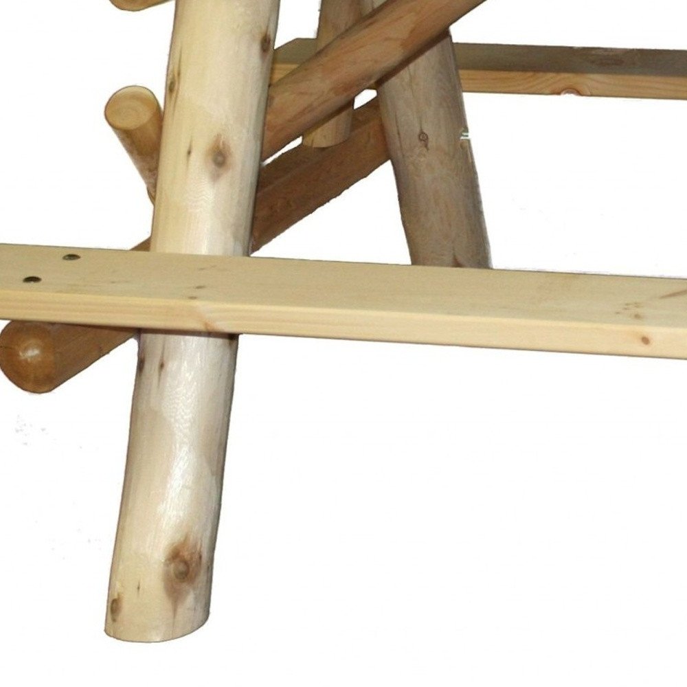 70" Natural Solid Wood Outdoor Patio Picnic Table