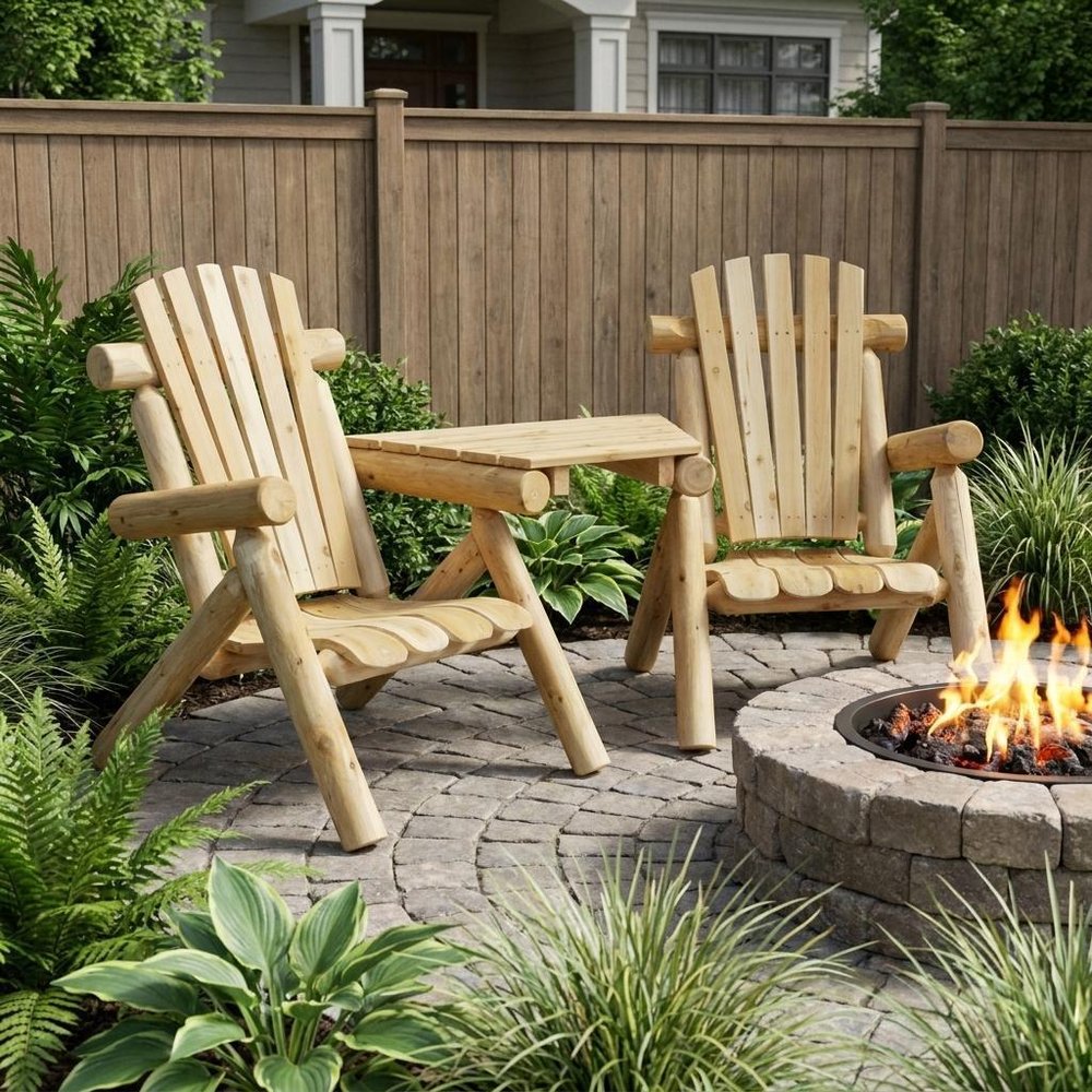 72" x 36" x 39" Natural Wood Visa-Tete - Outdoor Patio Chair