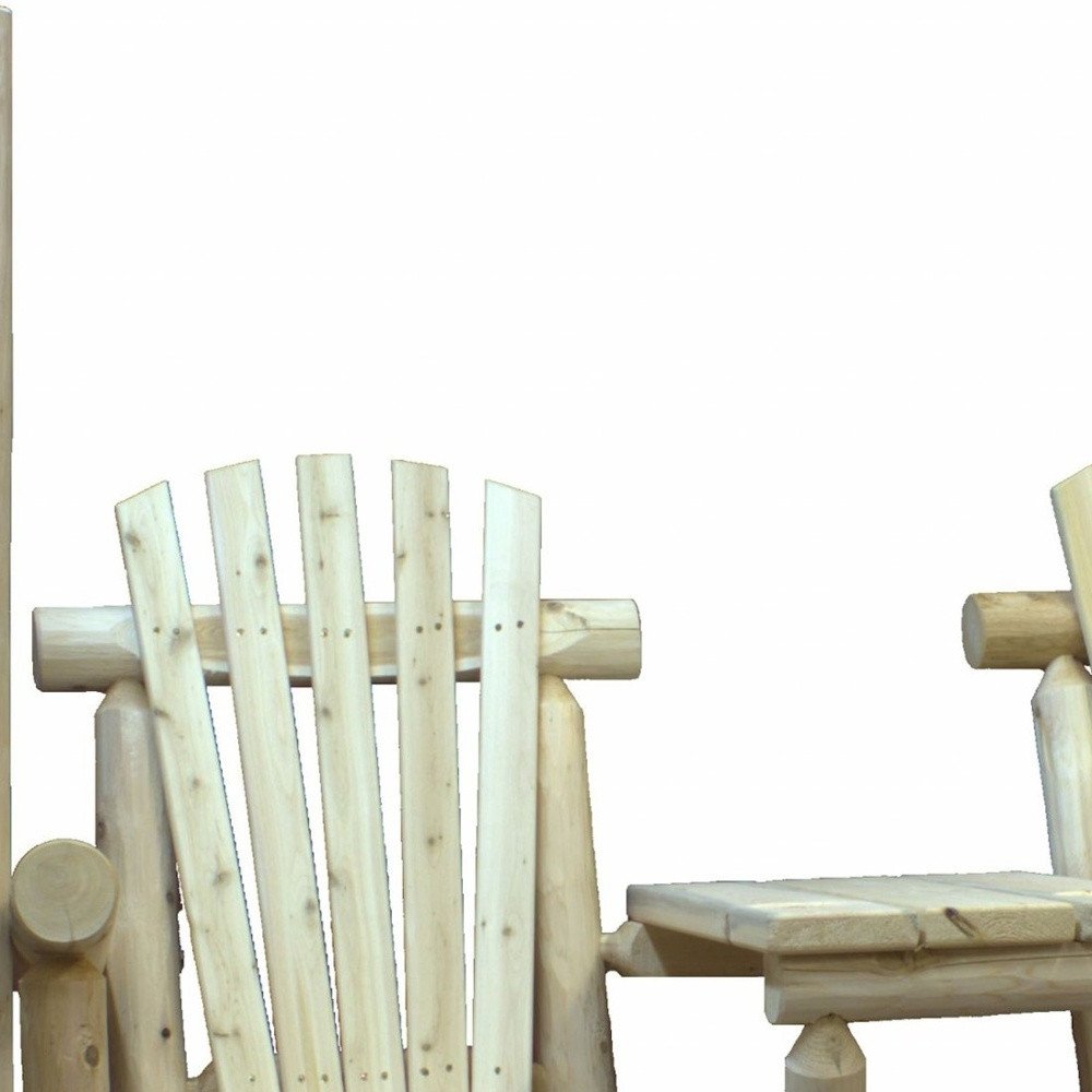 71" x 24" x 49" Natural Wood Tete-A-Tete Porch Swing - Outdoor Patio Chair