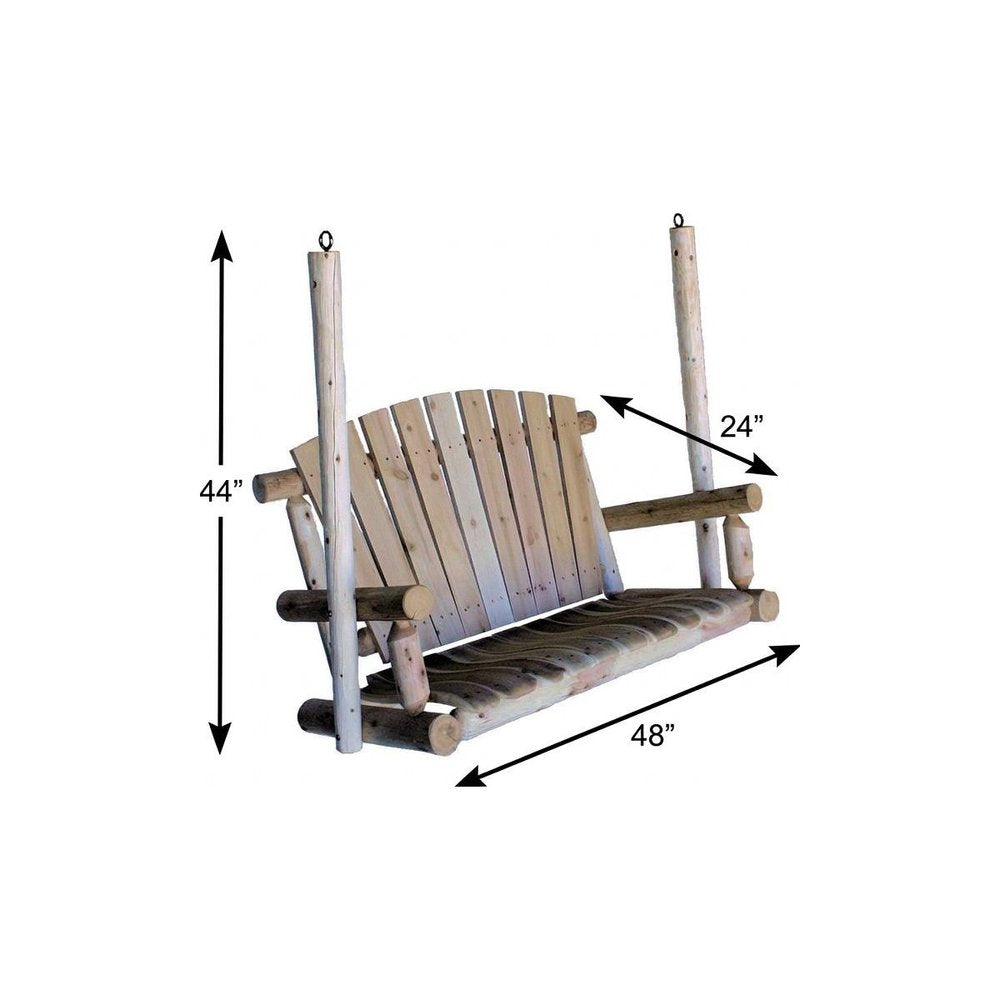 48" x 24" x 48" Natural Wood Porch Swing - Outdoor Patio Chair