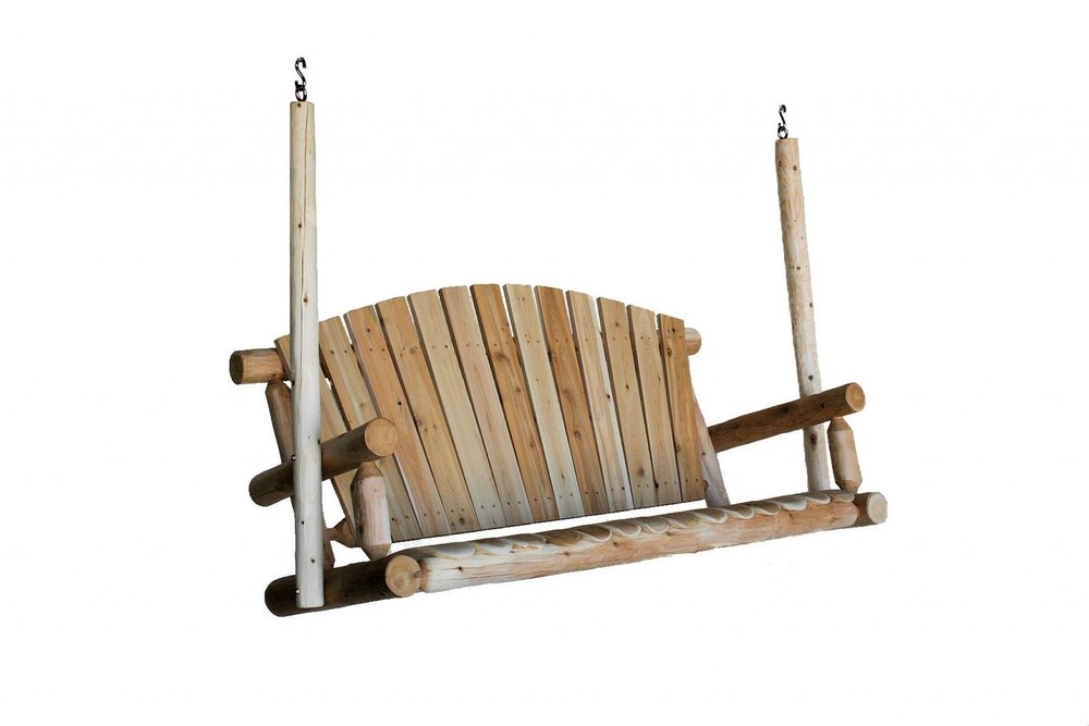 71" x 24" x 47" Natural Wood Porch Swing - Outdoor Patio Chair