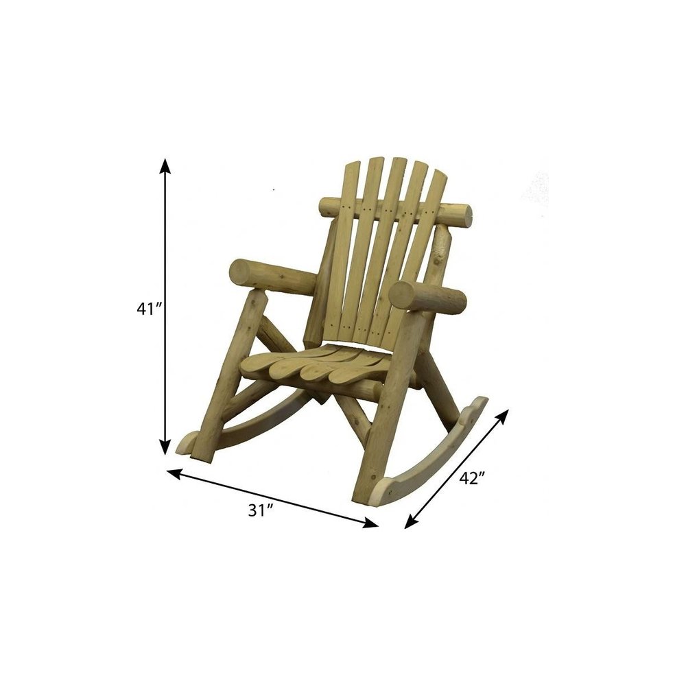 31" x 42" x 41" Natural Wood Rocking Chair