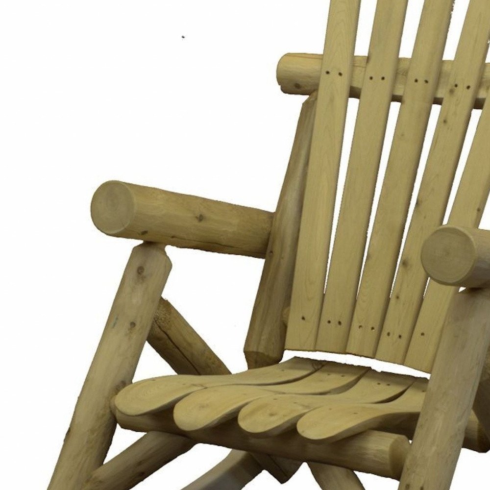 31" x 42" x 41" Natural Wood Rocking Chair