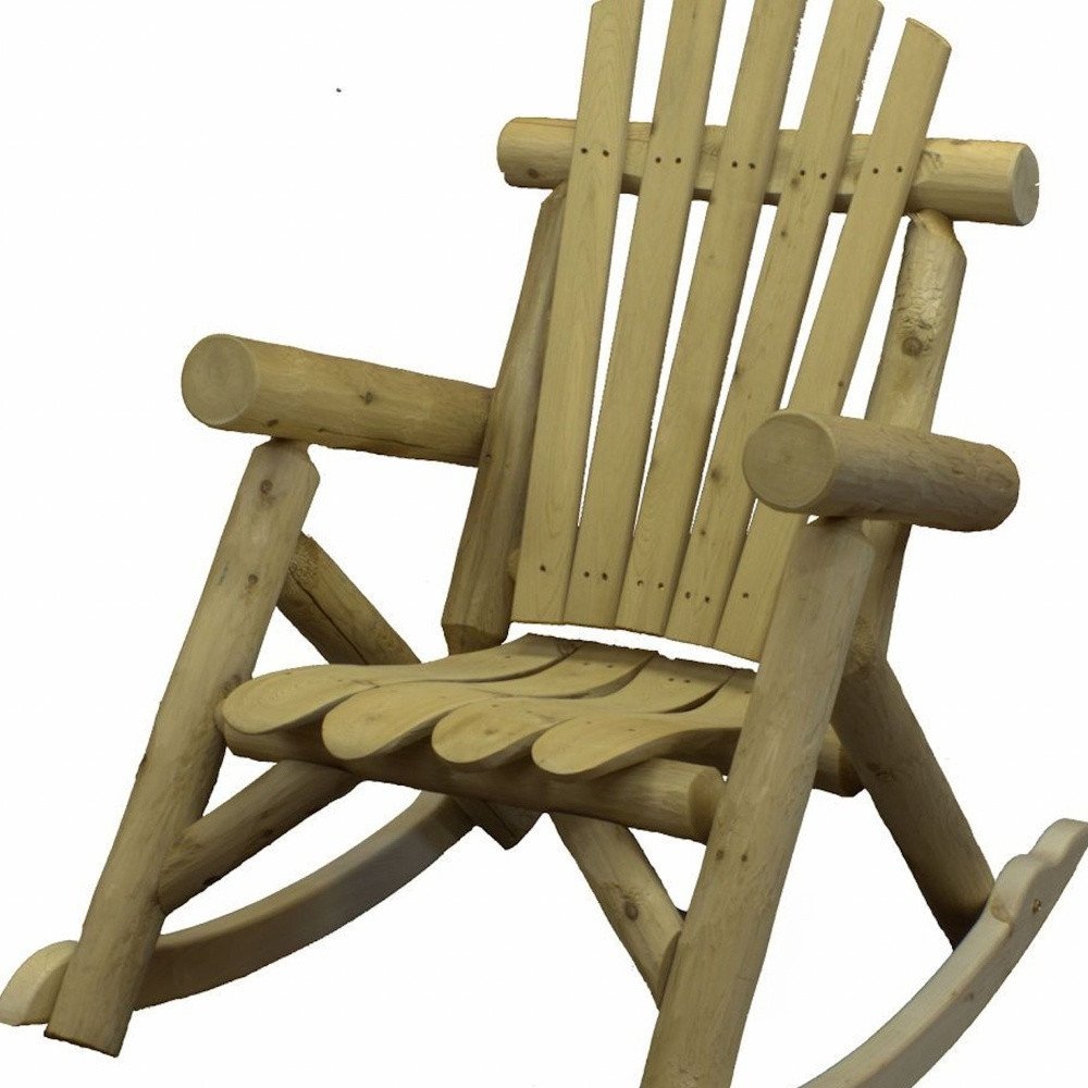 31" x 42" x 41" Natural Wood Rocking Chair