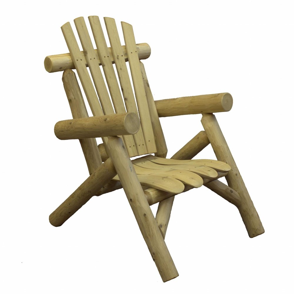 28" x 30" x 39" Natural Wood Lounge Chair