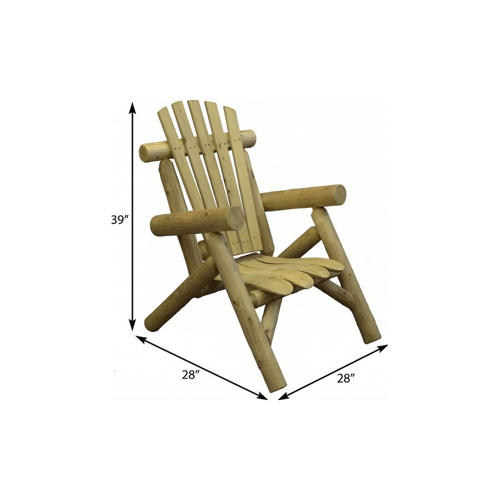 28" x 30" x 39" Natural Wood Lounge Chair