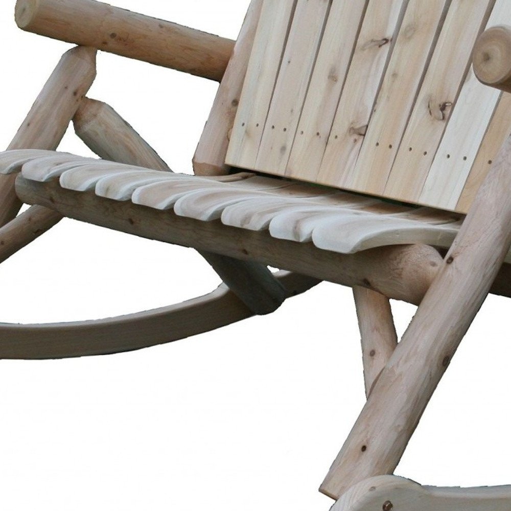 53" x 42" x 40" Natural Wood Rocking Outdoor Patio Loveseat