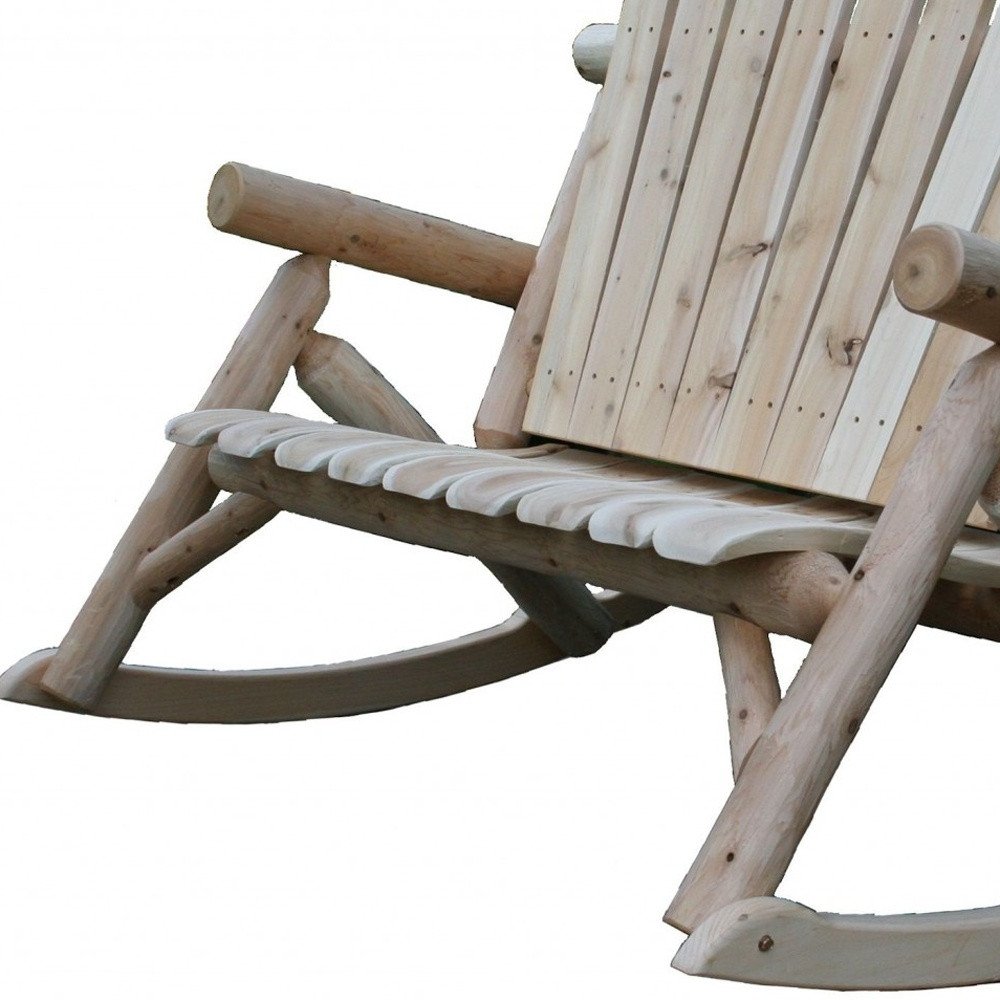 53" x 42" x 40" Natural Wood Rocking Outdoor Patio Loveseat