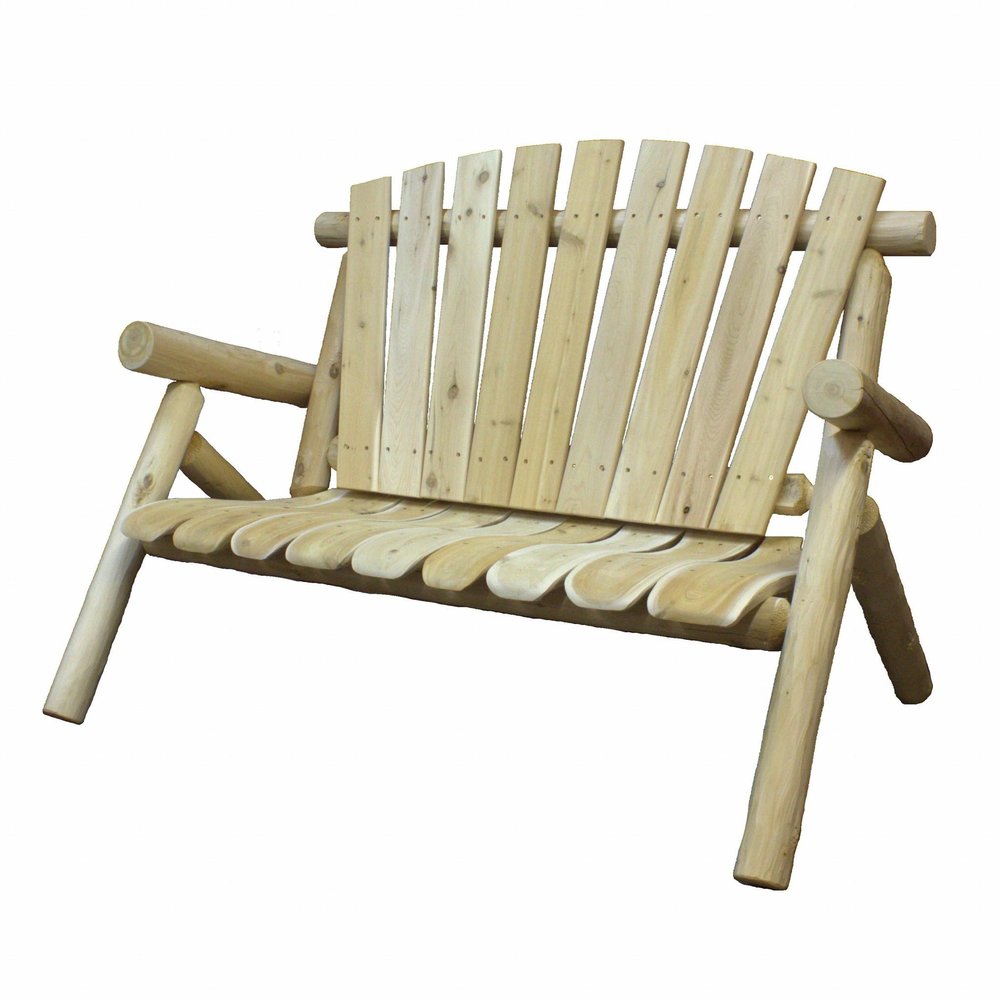 50" x 30" x 39" Natural Wood Outdoor Patio Loveseat