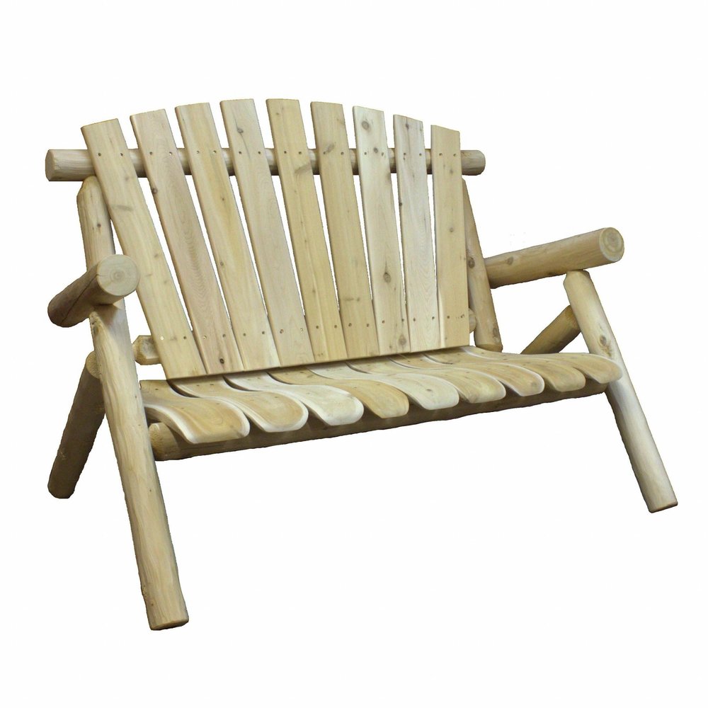 50" x 30" x 39" Natural Wood Outdoor Patio Loveseat