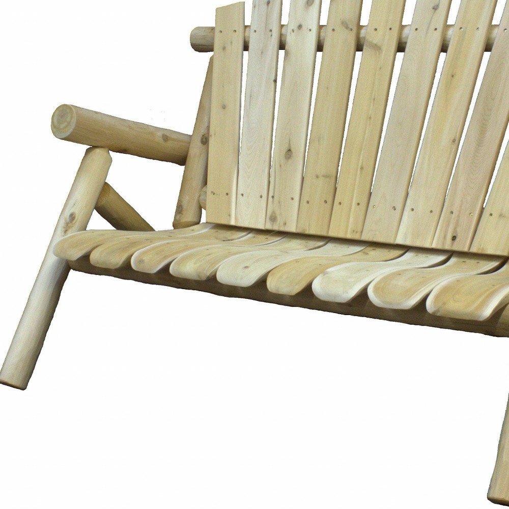 50" x 30" x 39" Natural Wood Outdoor Patio Loveseat