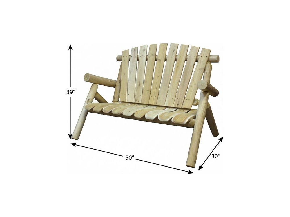50" x 30" x 39" Natural Wood Outdoor Patio Loveseat