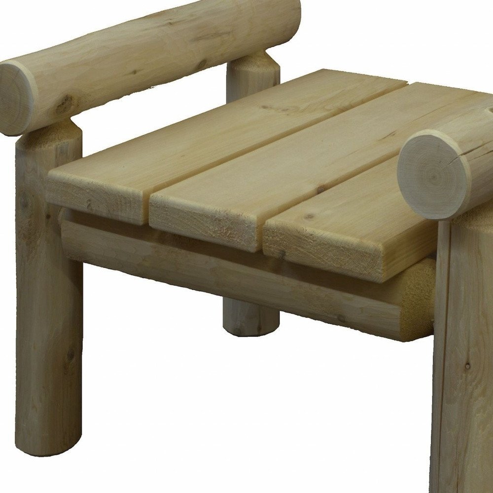 28" x 20" x 18" Natural Wood Ottoman - Outdoor Patio Chair