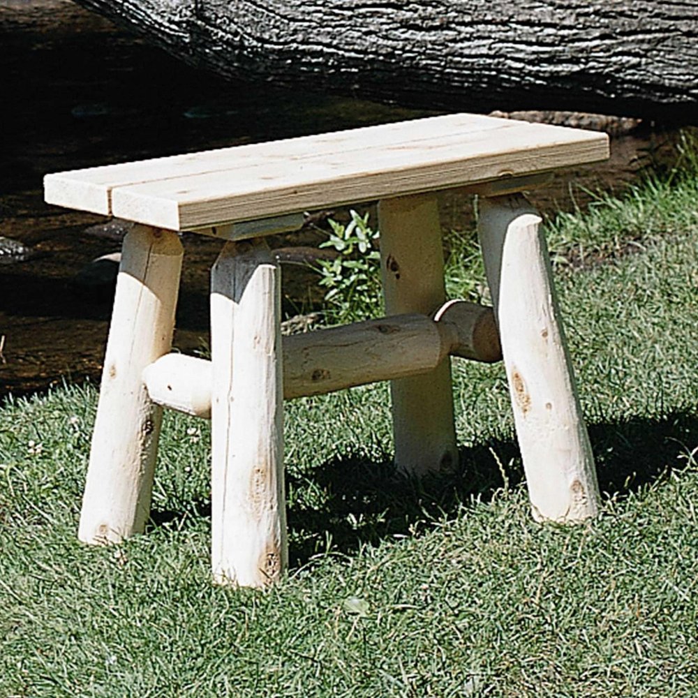 23" x 11" x 18" Natural Wood End Bench Pair