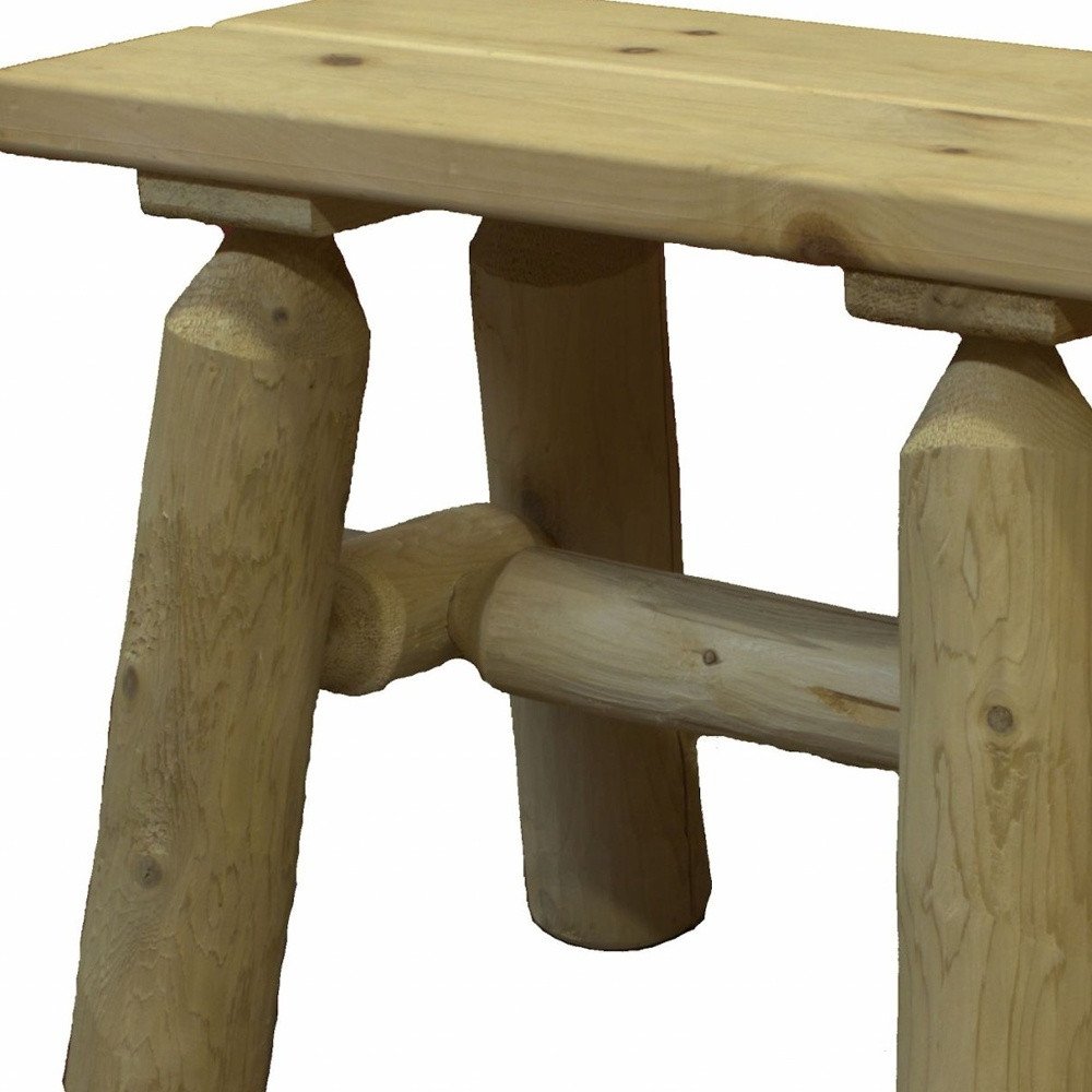 23" x 11" x 18" Natural Wood End Bench Pair