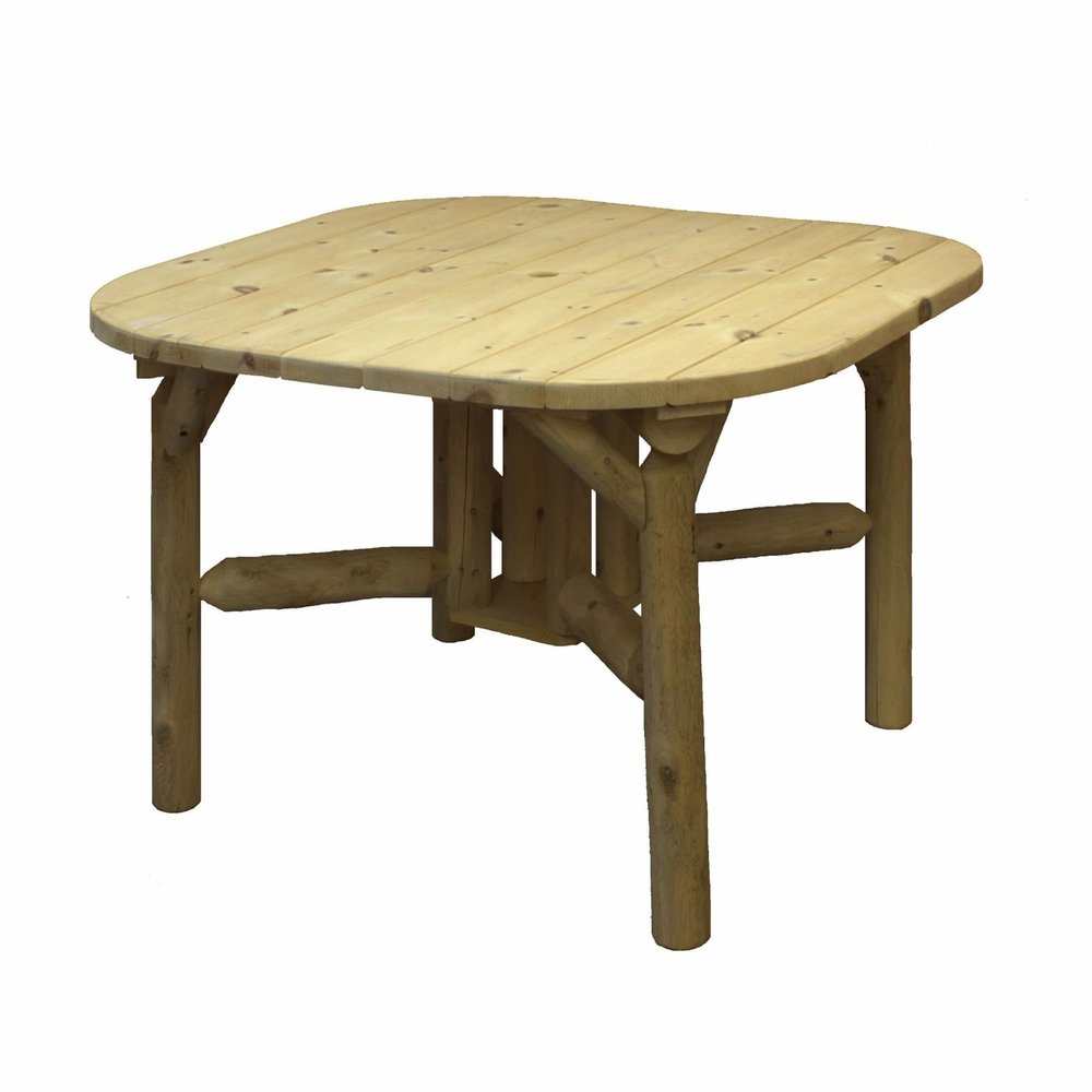 47" Natural Square Solid Wood Outdoor Patio Dining Table