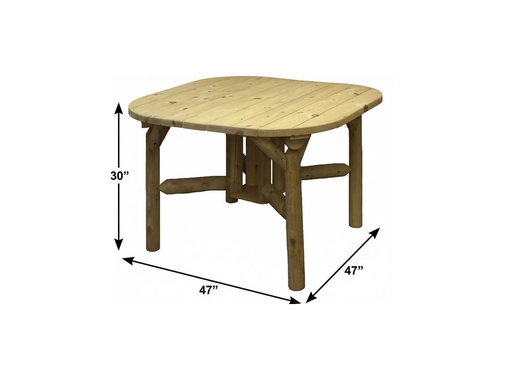 47" Natural Square Solid Wood Outdoor Patio Dining Table