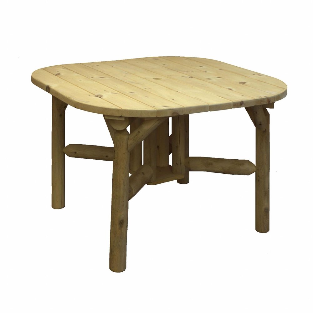 47" Natural Square Solid Wood Outdoor Patio Dining Table