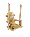 31" Natural Unfinished Solid Wood Outdoor Patio Swing Chair