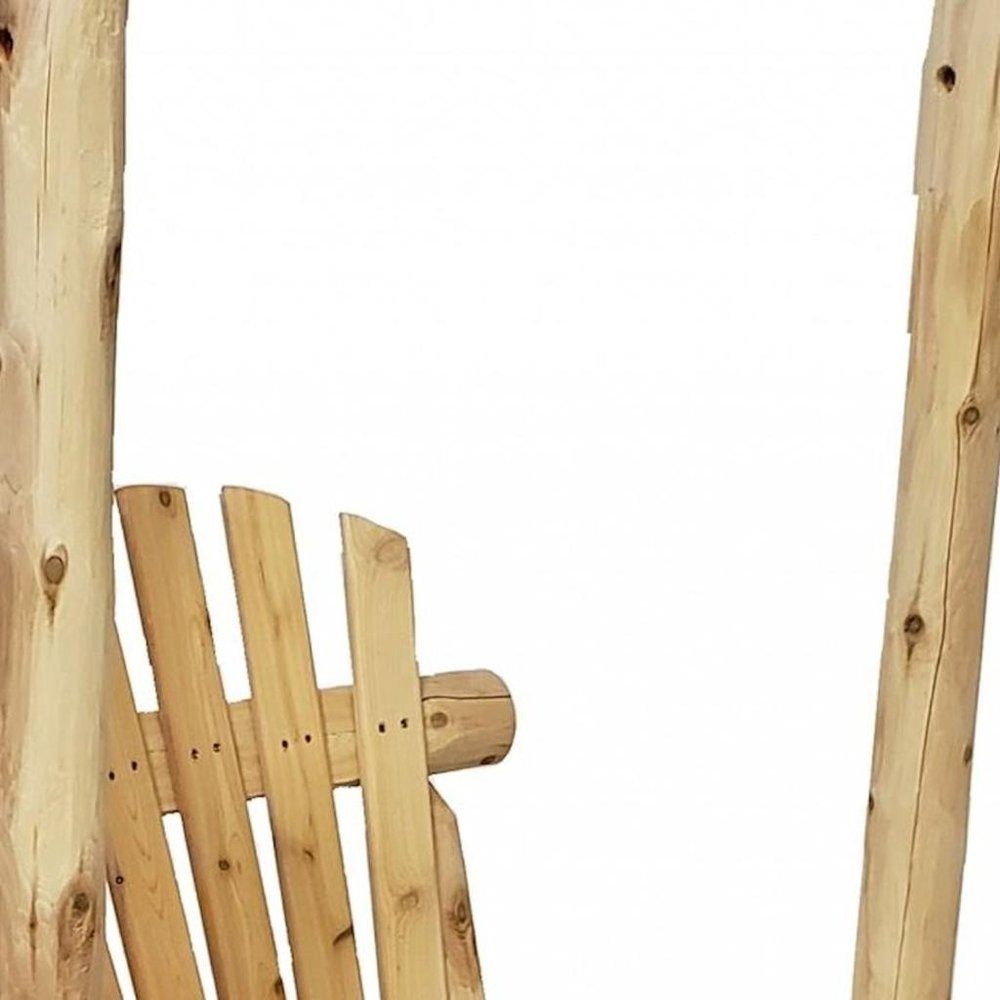 31" Natural Unfinished Solid Wood Outdoor Patio Swing Chair