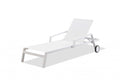 Set Of 2 White Modern Aluminum Chaise Lounges - Outdoor Patio Chair