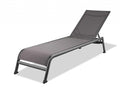 2-Piece 23" Taupe Metal Outdoor Patio Chaise Lounge - Outdoor Patio Chair