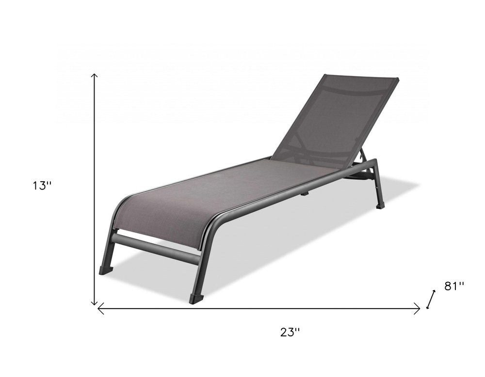 2-Piece 23" Taupe Metal Outdoor Patio Chaise Lounge - Outdoor Patio Chair