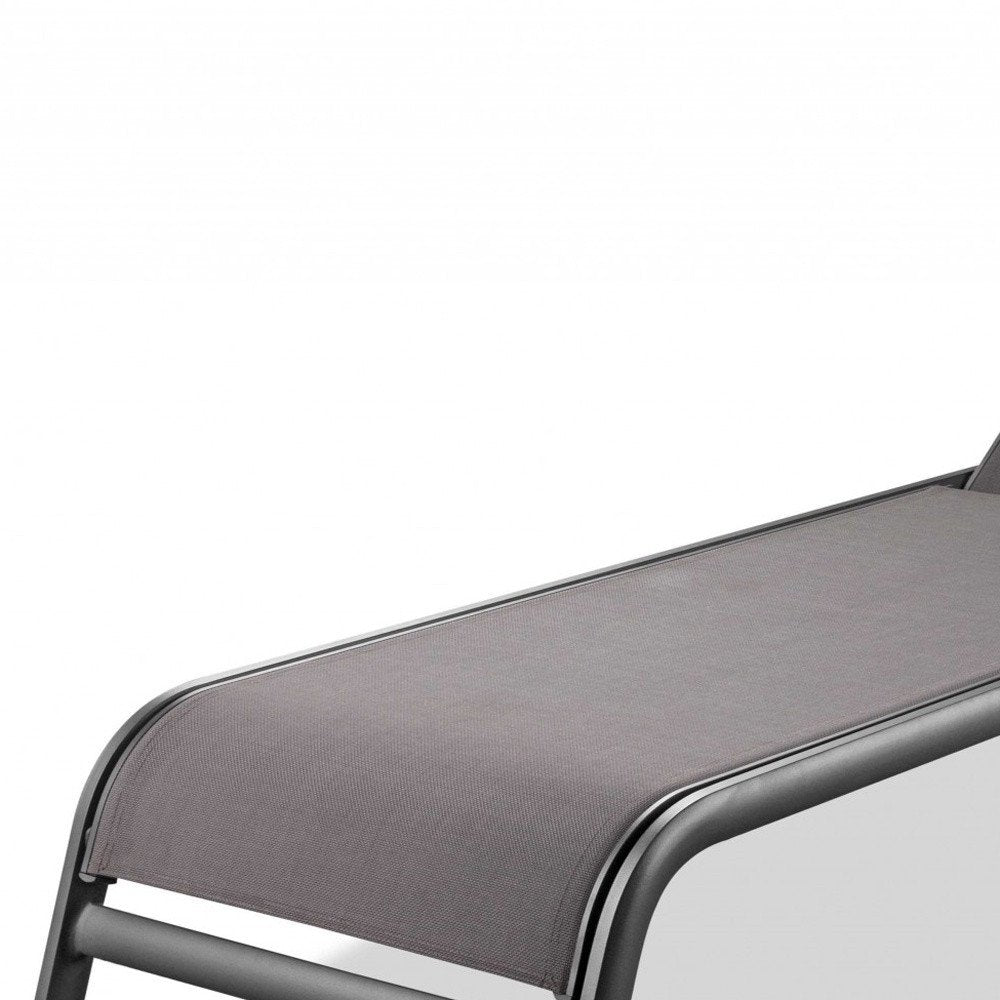 2-Piece 23" Taupe Metal Outdoor Patio Chaise Lounge - Outdoor Patio Chair