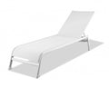 2-Piece 23" White and Chrome Indoor/Outdoor Patio Chaise Lounge - Outdoor Patio Chair