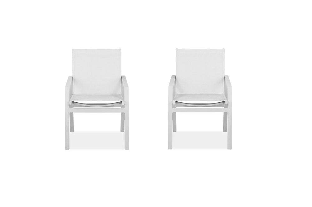 2-Piece 22" White Metal Indoor/Outdoor Patio Dining Chair