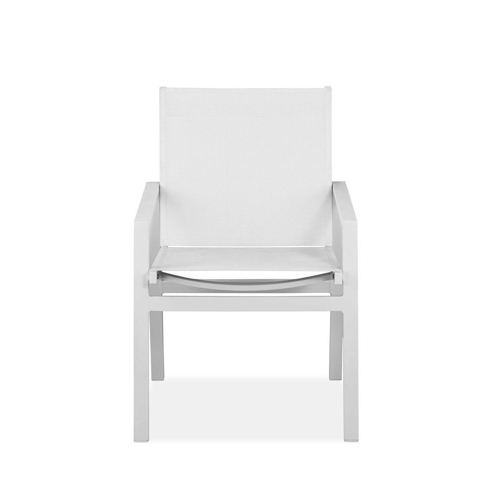 2-Piece 22" White Metal Indoor/Outdoor Patio Dining Chair