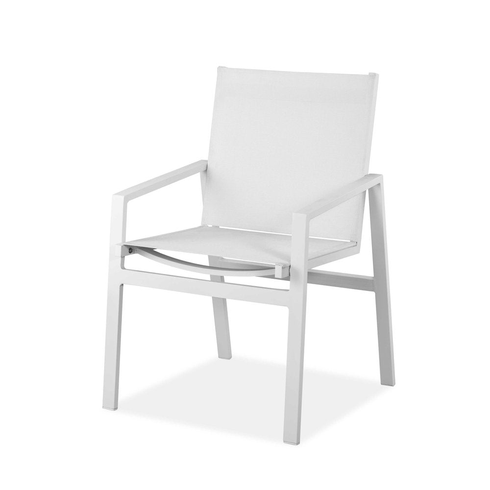 2-Piece 22" White Metal Indoor/Outdoor Patio Dining Chair