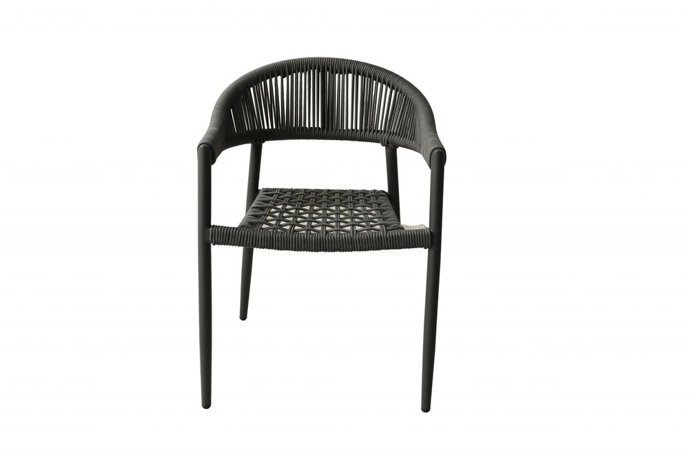 4-Piece 22" Gray Aluminum Outdoor Patio Arm Chair