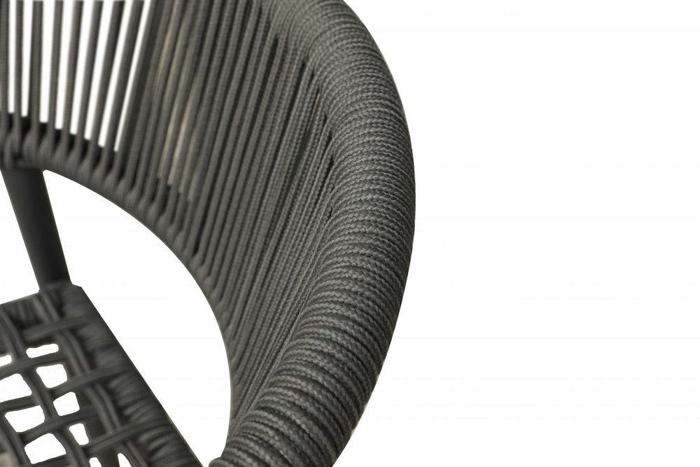 4-Piece 22" Gray Aluminum Outdoor Patio Arm Chair