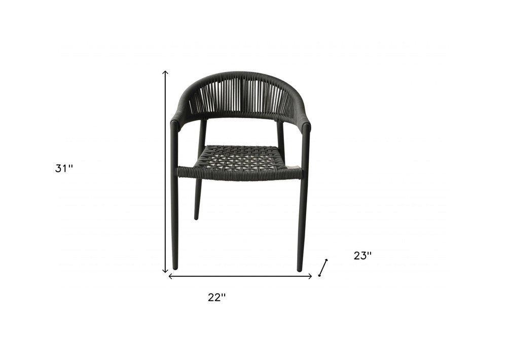 4-Piece 22" Gray Aluminum Outdoor Patio Arm Chair