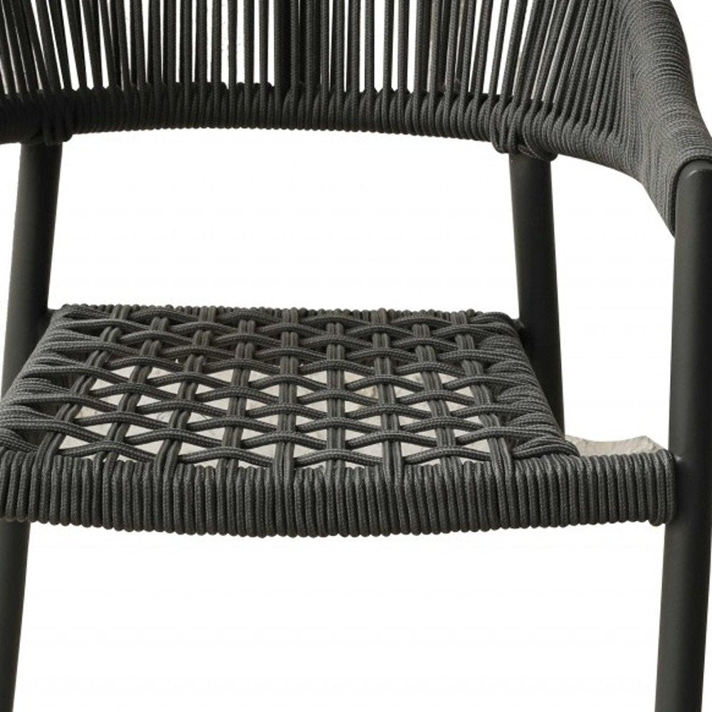 4-Piece 22" Gray Aluminum Outdoor Patio Arm Chair
