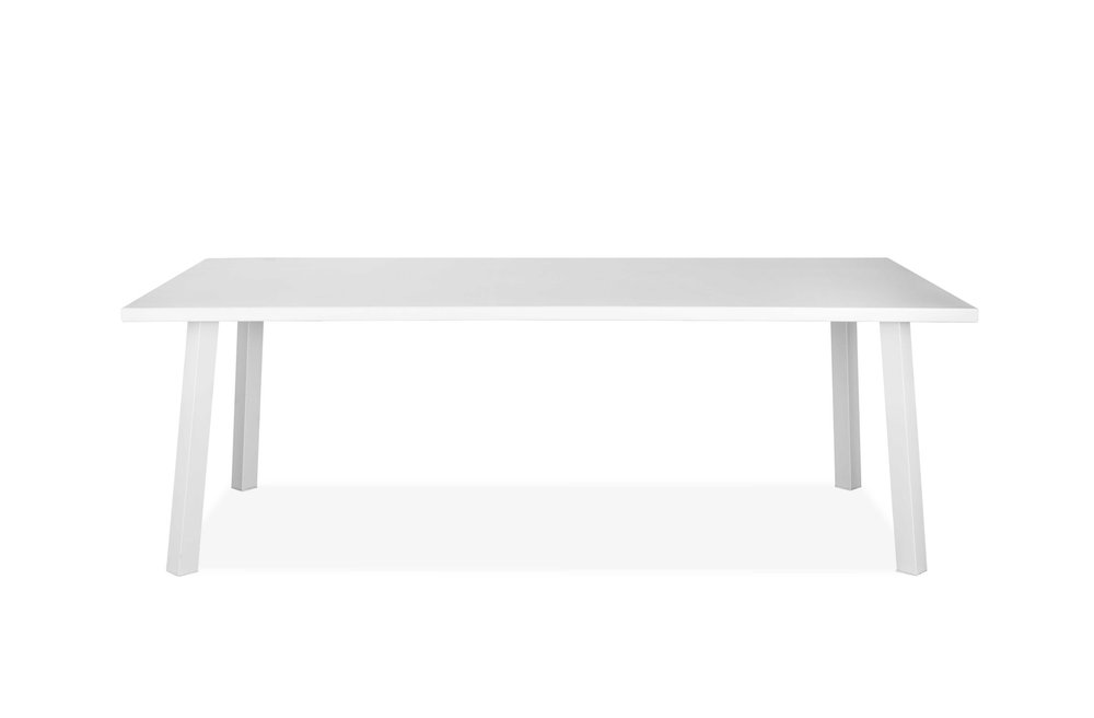 87" White Aluminum Outdoor Patio Dining Table