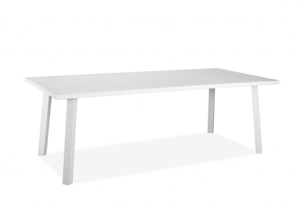 87" White Aluminum Outdoor Patio Dining Table