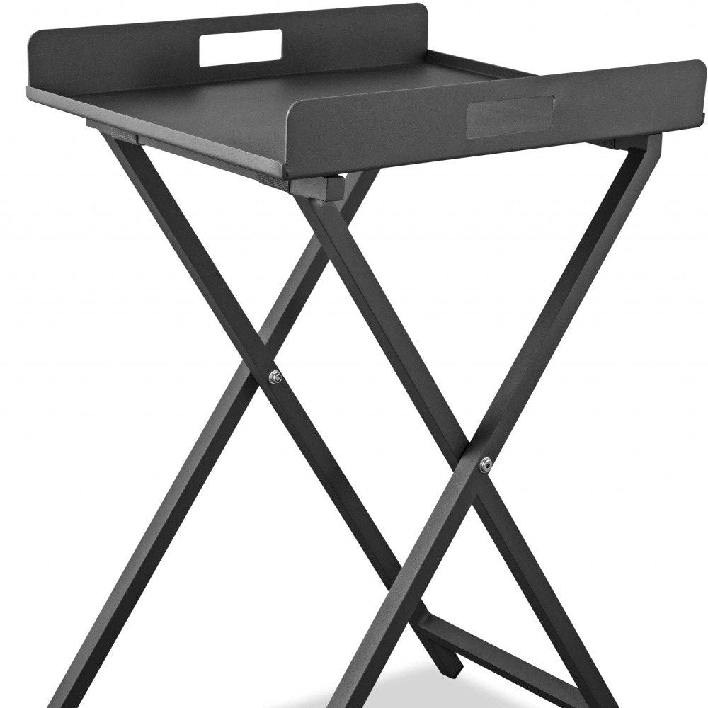 19" Gray Aluminum Outdoor Patio Side Table