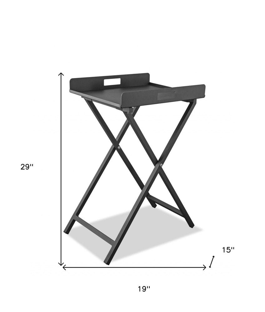 19" Gray Aluminum Outdoor Patio Side Table