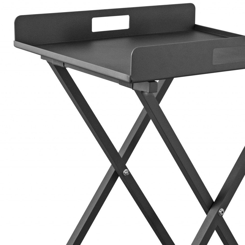 19" Gray Aluminum Outdoor Patio Side Table
