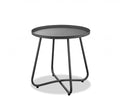 18" Gray Rounded Aluminum Outdoor Patio Side Table