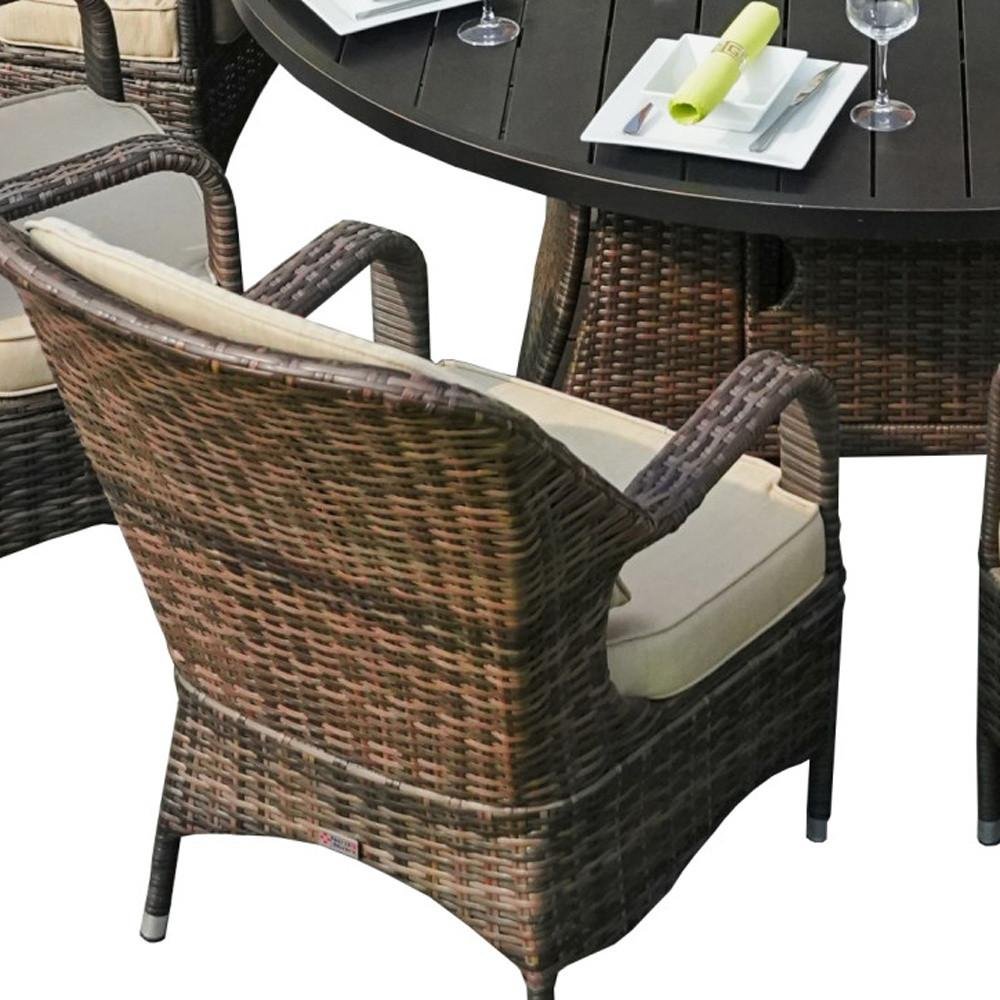 50,000 BTU 325" Brown Aluminum Propane Round Outdoor Fire Pit