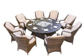 50,000 BTU 325" Brown Aluminum Propane Round Outdoor Fire Pit