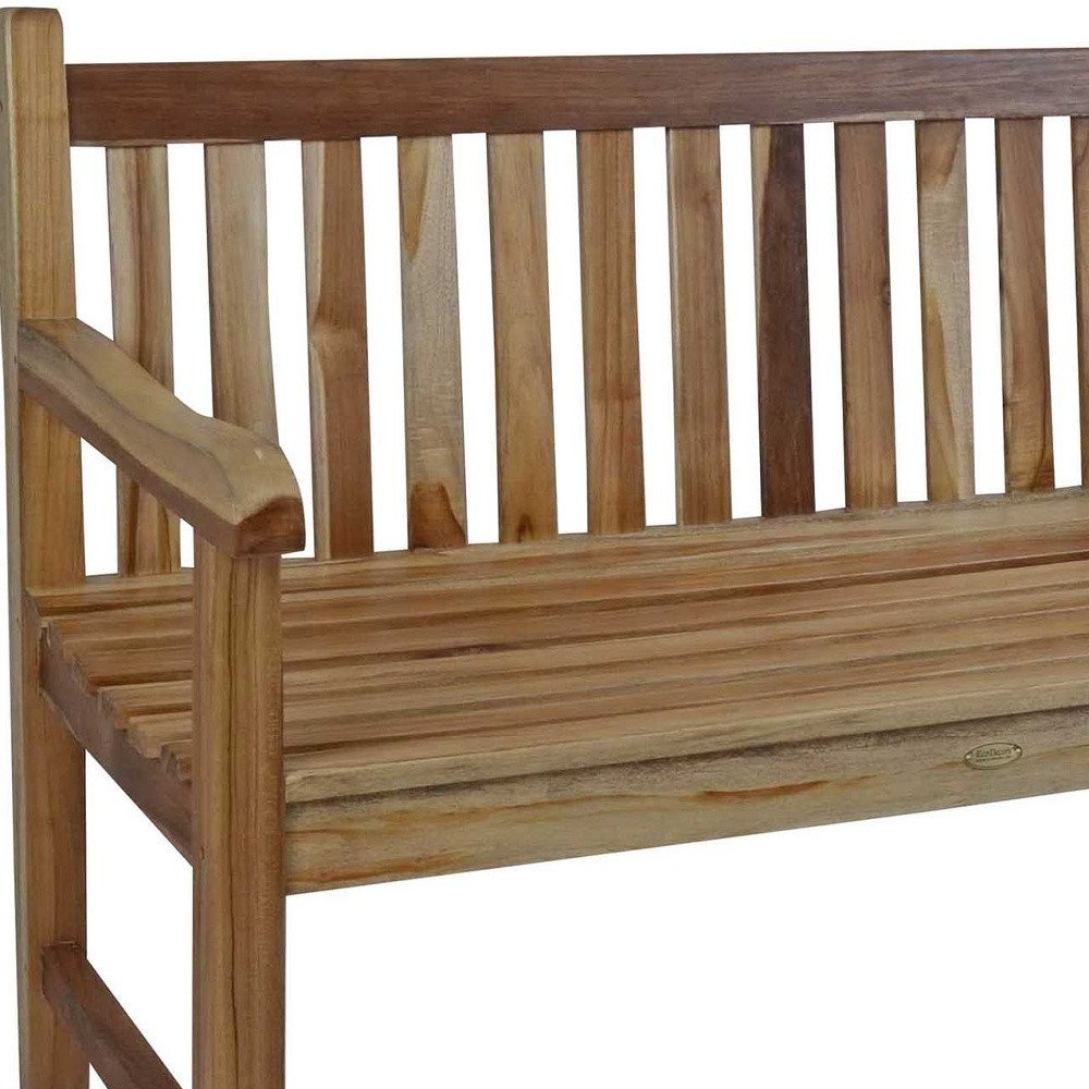 26" Natural Teak Solid Wood Garden Outdoor Garden Bench